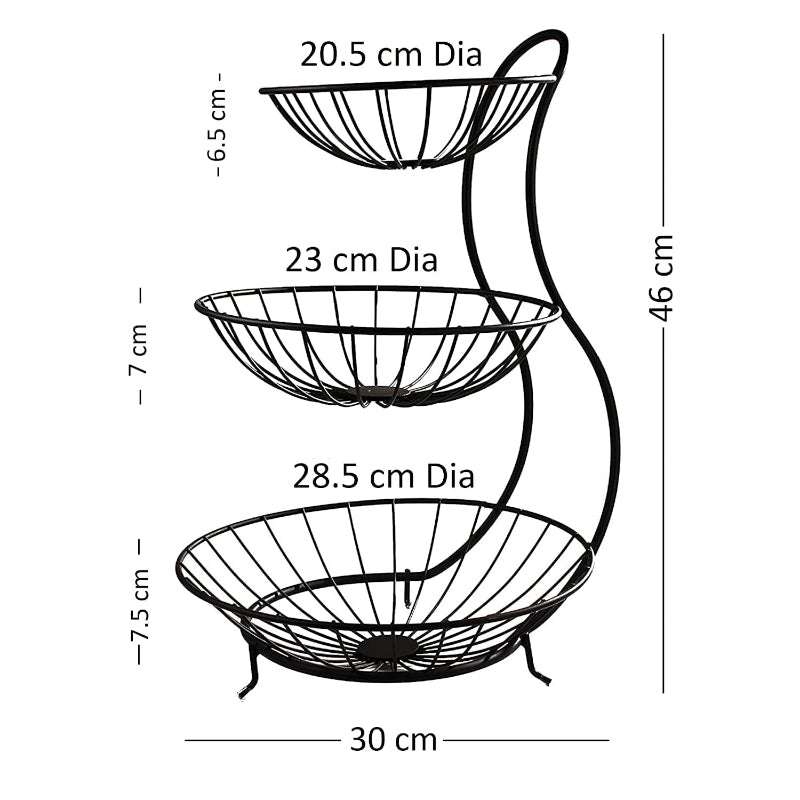 Fruit Basket - Health Store 3-Tier Fruit Basket