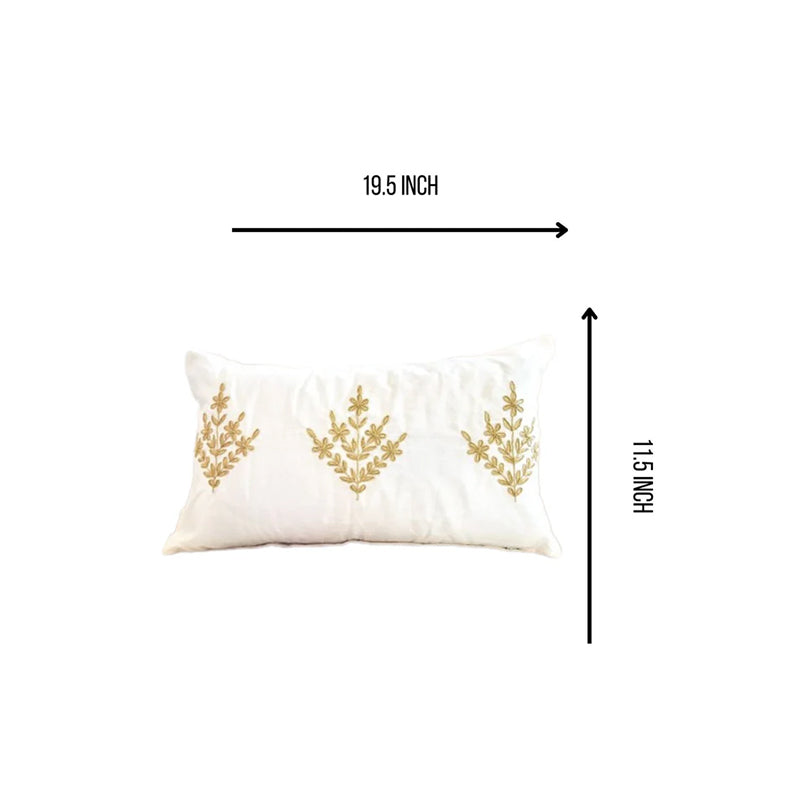 Buy Grandios Lumbar Cushion Cover - White Cushion Covers from Vaaree