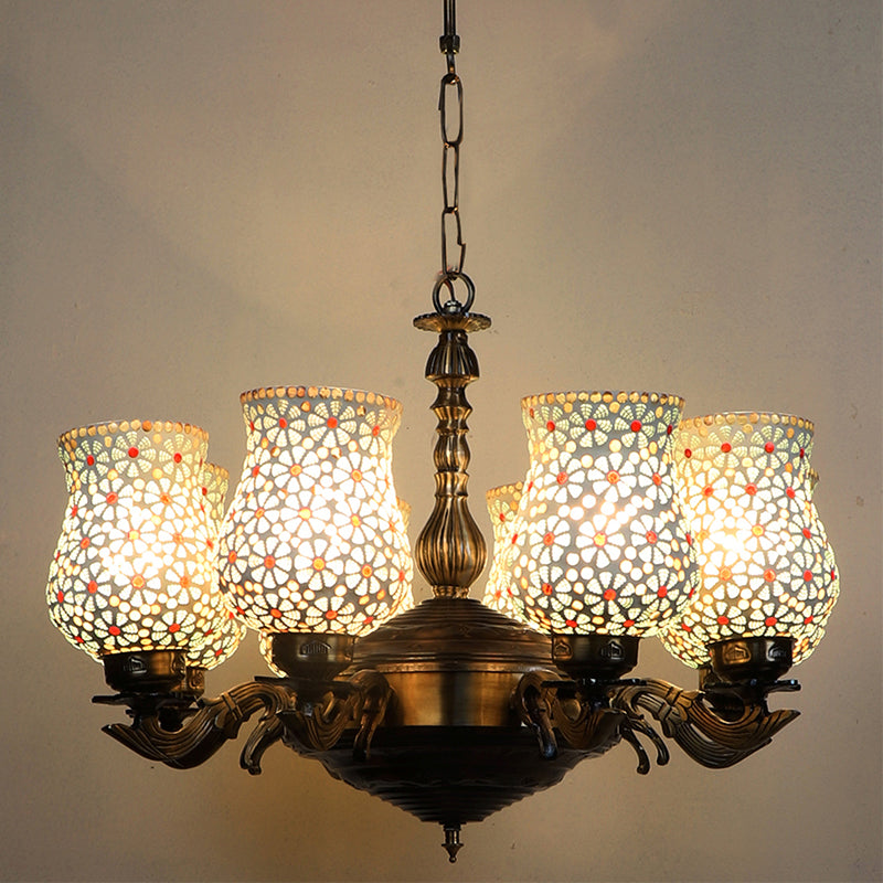 Ceiling Lamp - Dinara Vilona Mosaic Golden Antique Chandelier