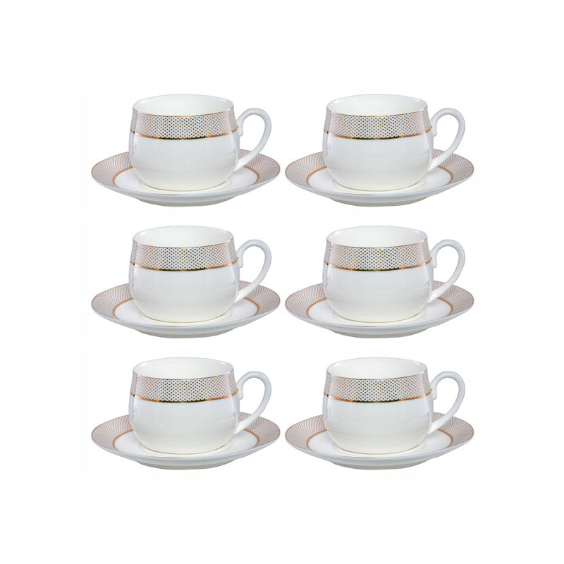 Buy Nimra Goldline Cup & Saucer (160 ML) - Twelve Piece Set Tea Cup & Saucer from Vaaree