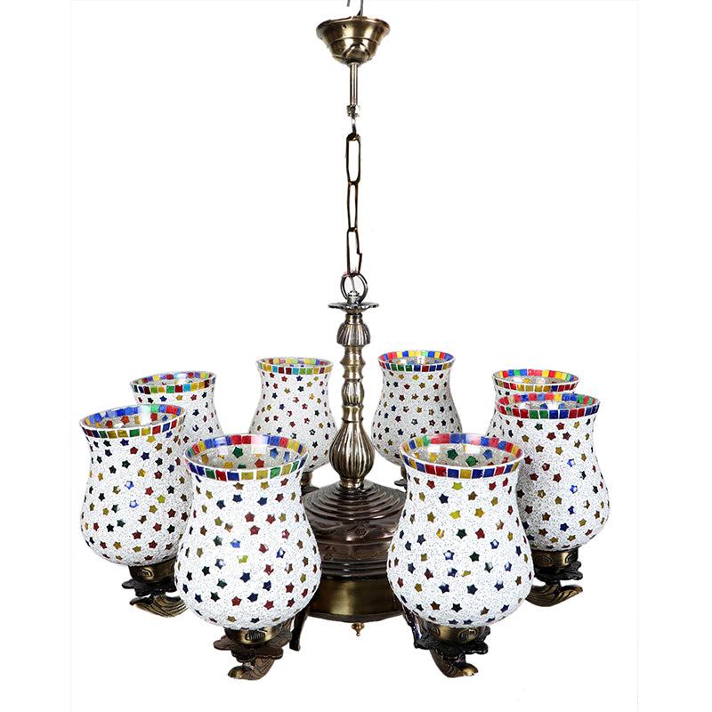 Buy Ekta Vilona Mosaic Golden Antique Chandelier Ceiling Lamp from Vaaree