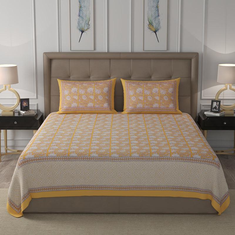 Buy Isai Ethic Bedsheet - Yellow Bedsheets from Vaaree