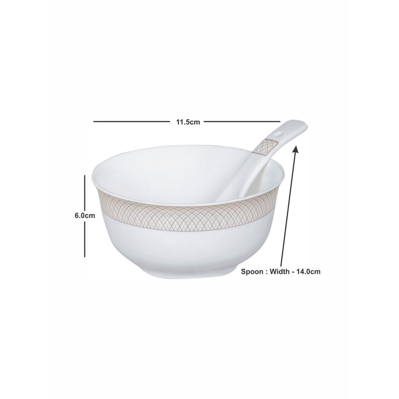 Bowl - Ariel Serving Bowl With Spoon (280 ML) - Twelve Piece Set