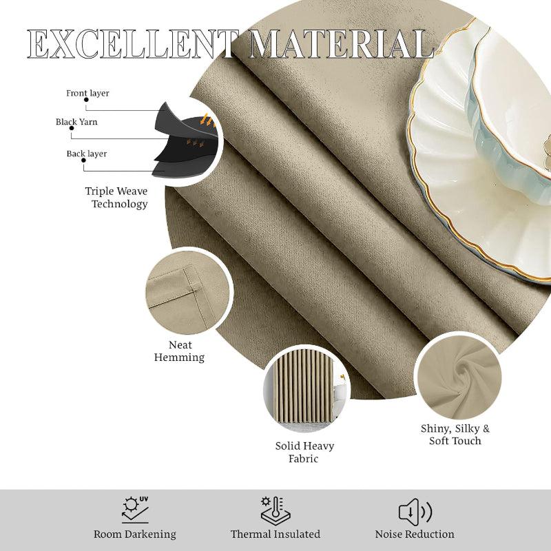 Buy Esme Triple Pinch Pleat Medium Width Curtain - Beige Curtains from Vaaree