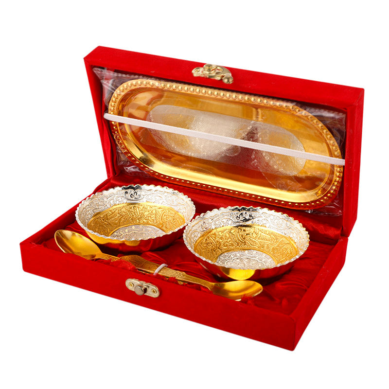 Bowl - Nandini Bowl With Spoon & Tray (100 ML) - Set Of Five