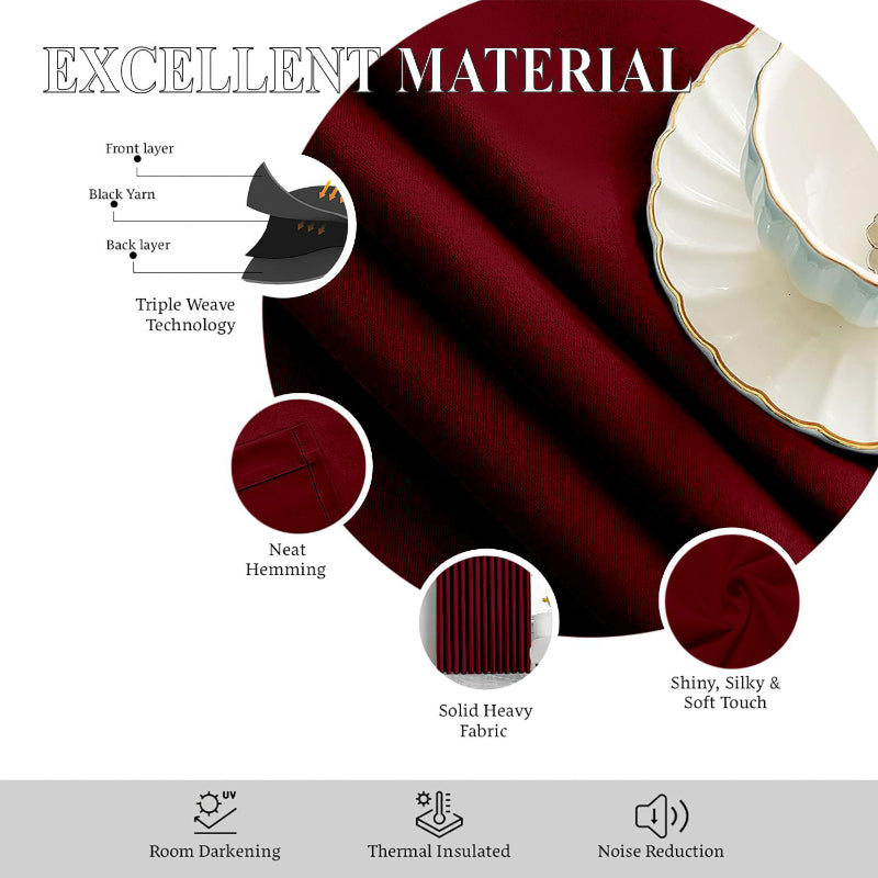 Buy Esme Tab Top Short Width Curtain - Burgundy Curtains from Vaaree