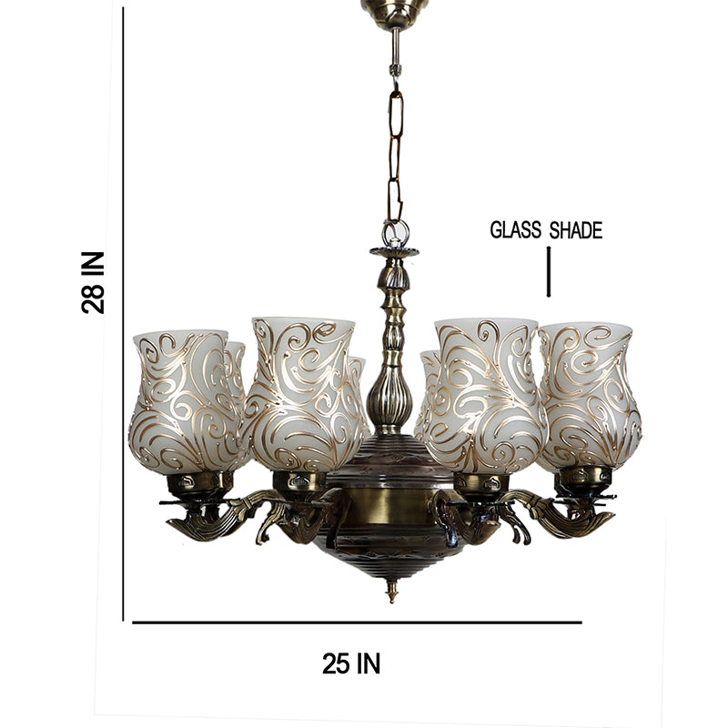 Buy Dila Vilona Mosaic Golden Antique Chandelier Ceiling Lamp from Vaaree