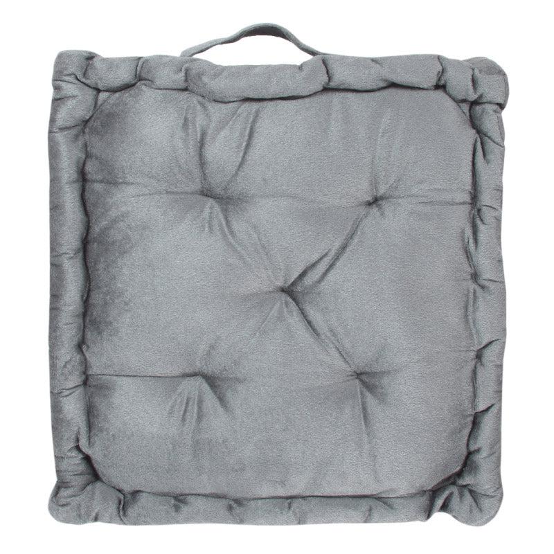 Buy Roe Velvet Floor Cushion - Grey Floor Cushions from Vaaree