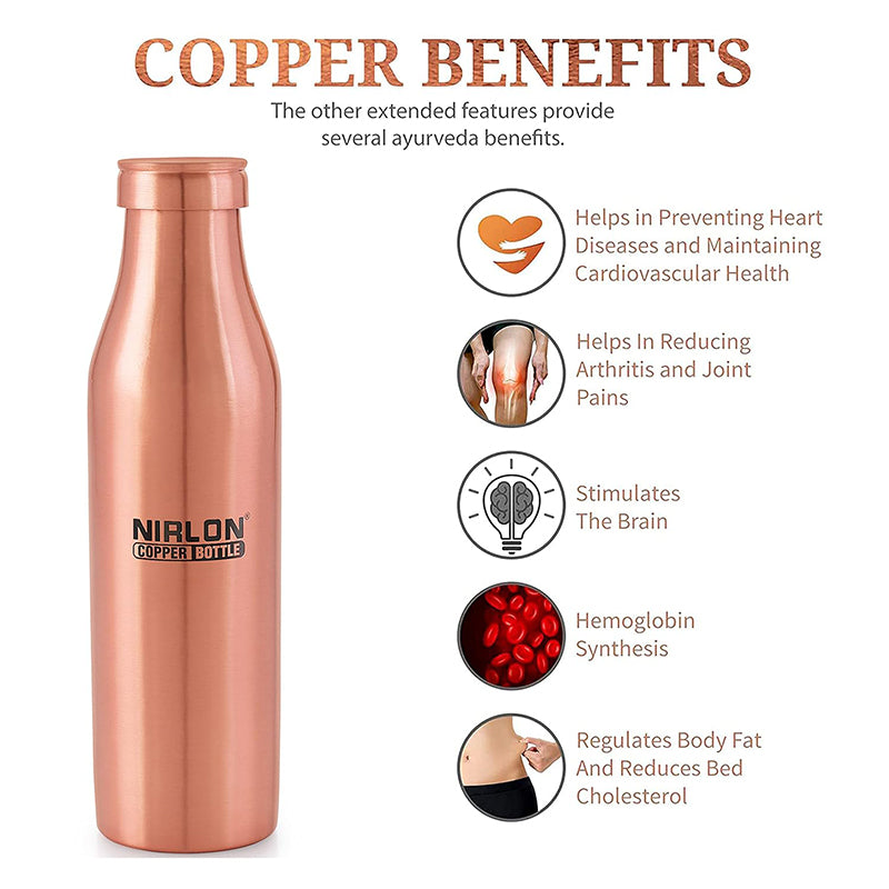 Buy Sylviane Copper Water Bottle - 1000 ML Bottle from Vaaree