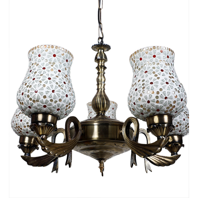 Ceiling Lamp - Dinara Vistara Mosaic Golden Antique Chandelier