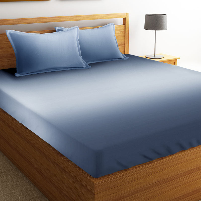 Buy Silas Solid Bedsheet - Blue Bedsheets from Vaaree