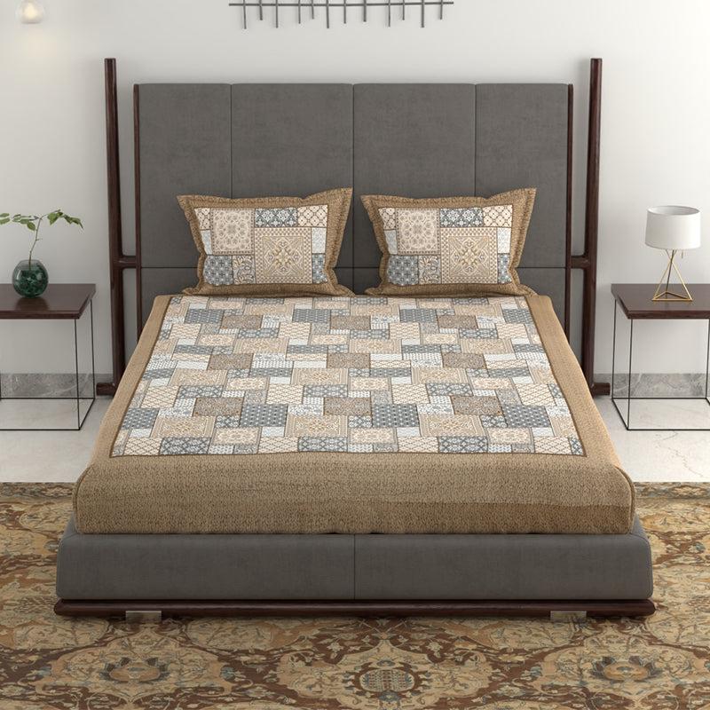 Buy Priti Patchwork Printed Bedsheet - Grey Bedsheets from Vaaree