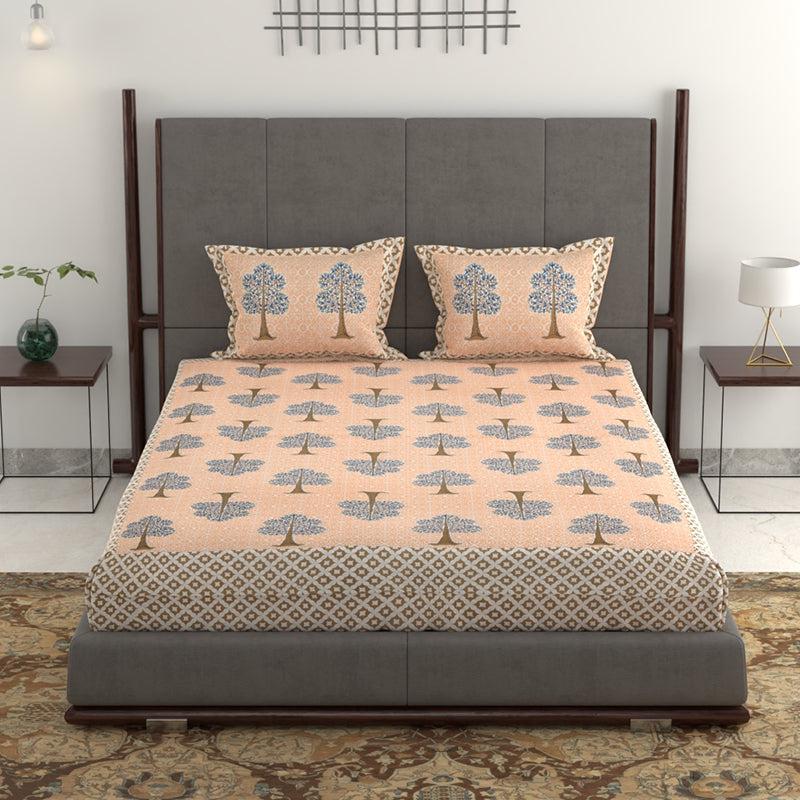 Buy Geetika Printed Bedsheet - Orange Bedsheets from Vaaree