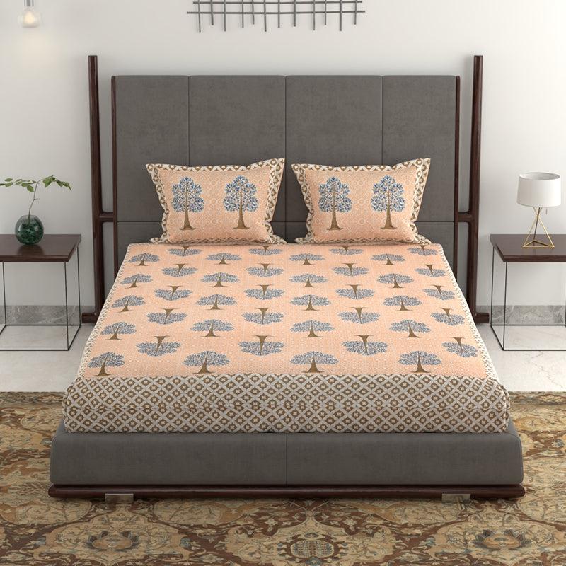 Buy Eryi Ethnic Bedsheet - Peach Bedsheets from Vaaree