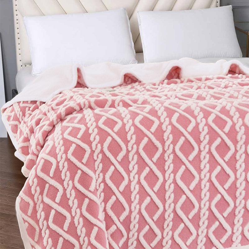 Buy Oriella Geomatric Blanket - Pink Blankets from Vaaree