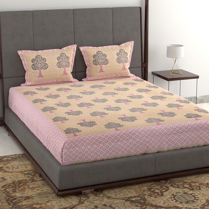 Buy Eryi Ethnic Bedsheet - Peach & Pink Bedsheets from Vaaree