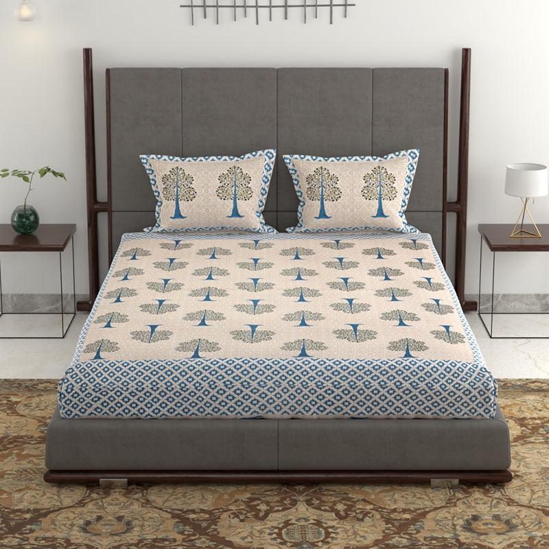 Buy Geetika Printed Bedsheet - Beige Bedsheets from Vaaree