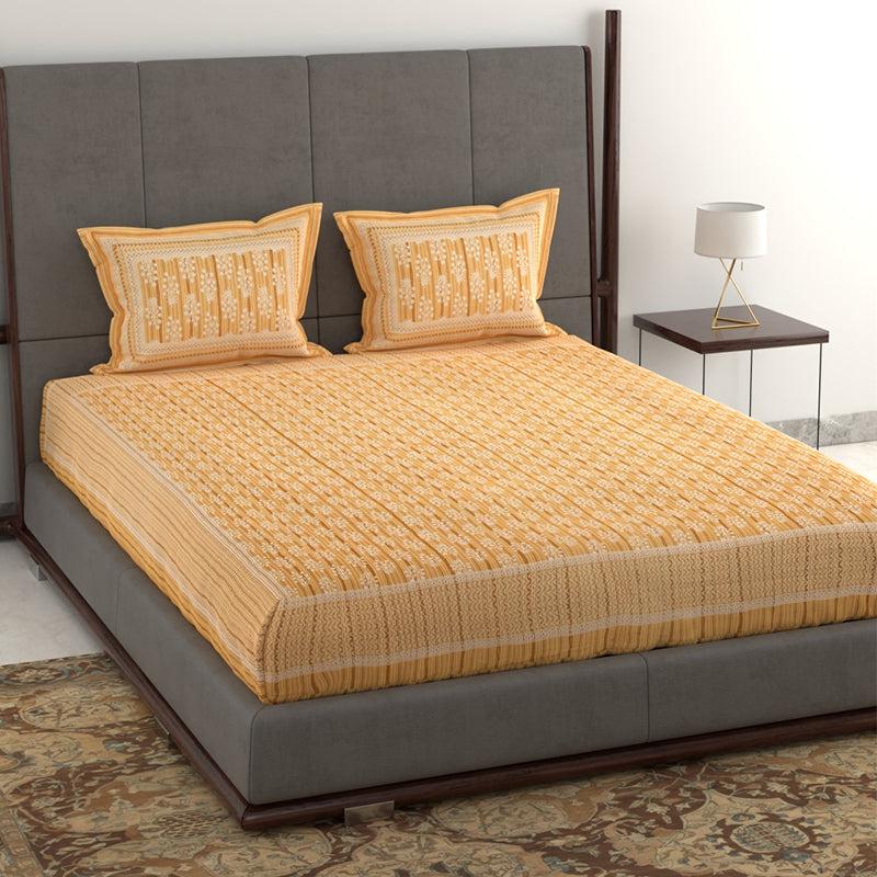 Buy Saavika Printed Bedsheet - Yellow Bedsheets from Vaaree