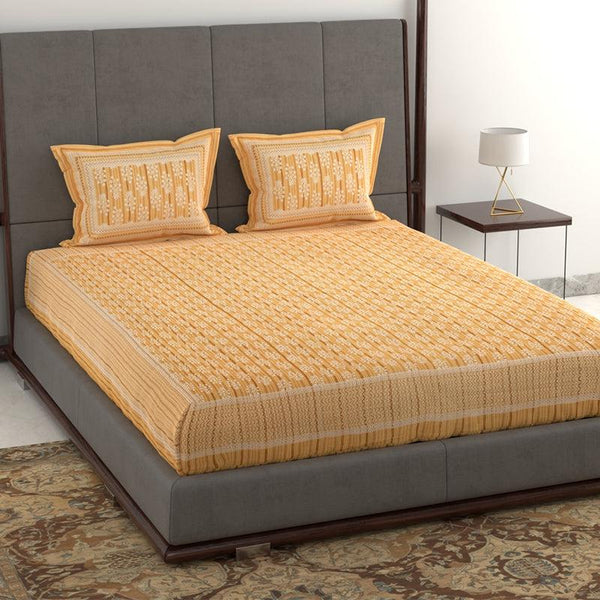 Buy Odin Ethnic Bedsheet - Yellow Bedsheets from Vaaree