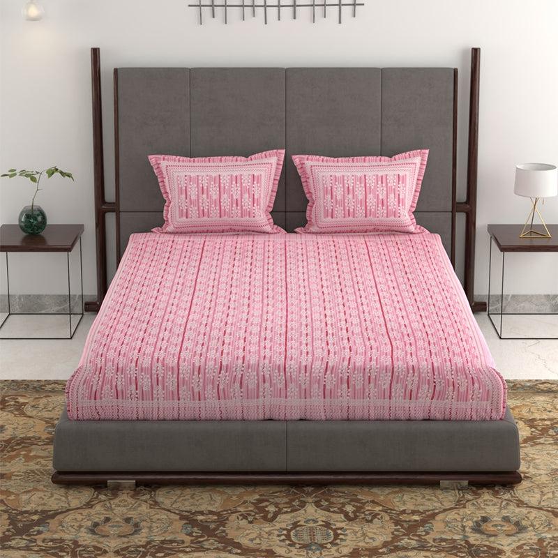 Buy Saavika Printed Bedsheet - Pink Bedsheets from Vaaree