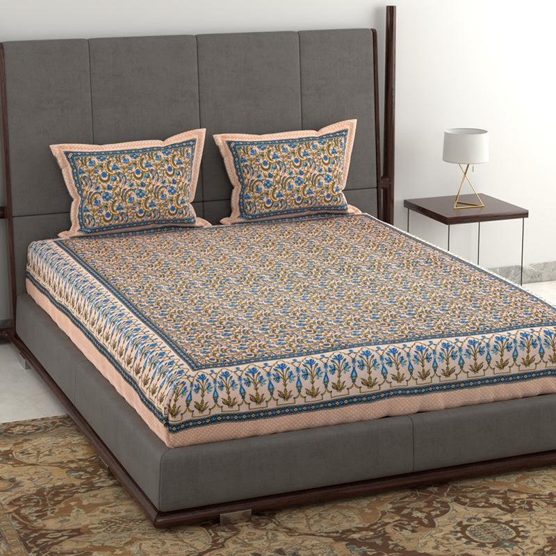 Buy Quilo Ethic Bedsheet - Peach Bedsheets from Vaaree