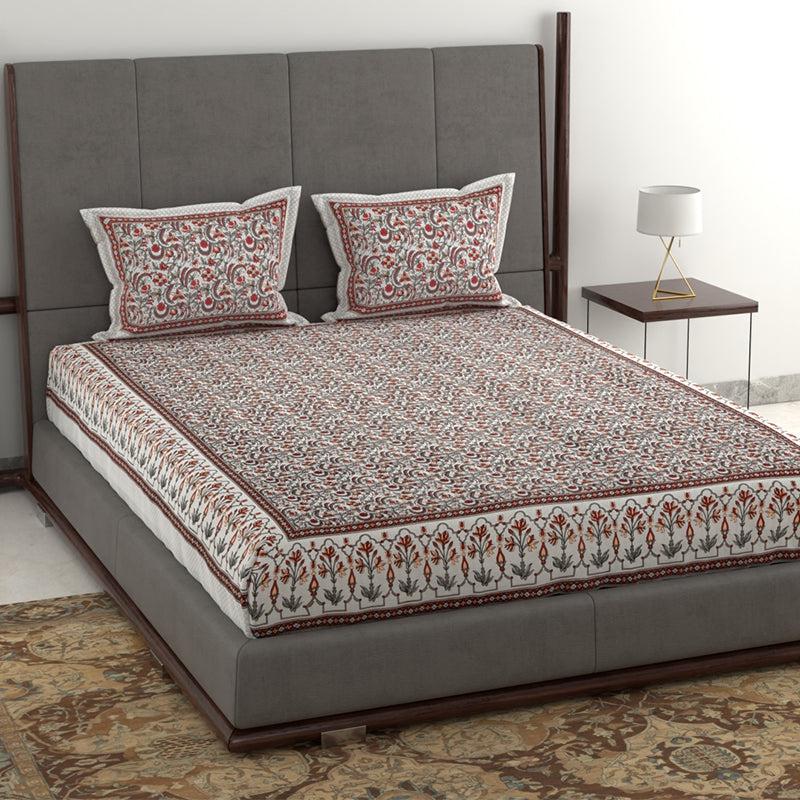 Buy Quilo Ethic Bedsheet - Grey Bedsheets from Vaaree