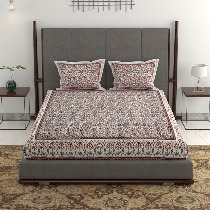 Buy Tridha Printed Bedsheet - Cream Bedsheets from Vaaree