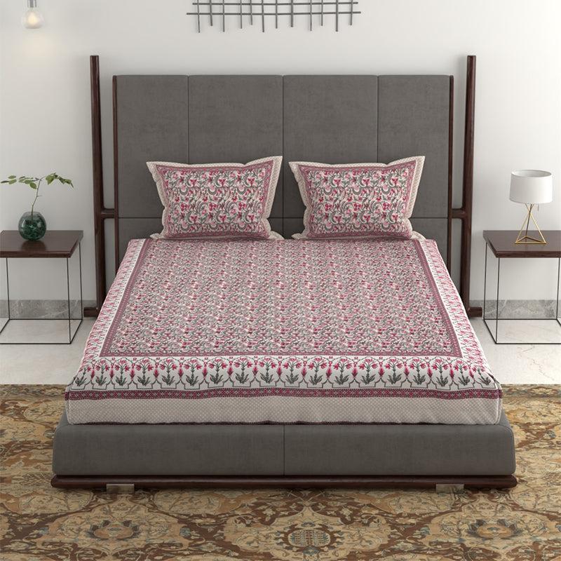 Buy Tridha Printed Bedsheet - Pink Bedsheets from Vaaree