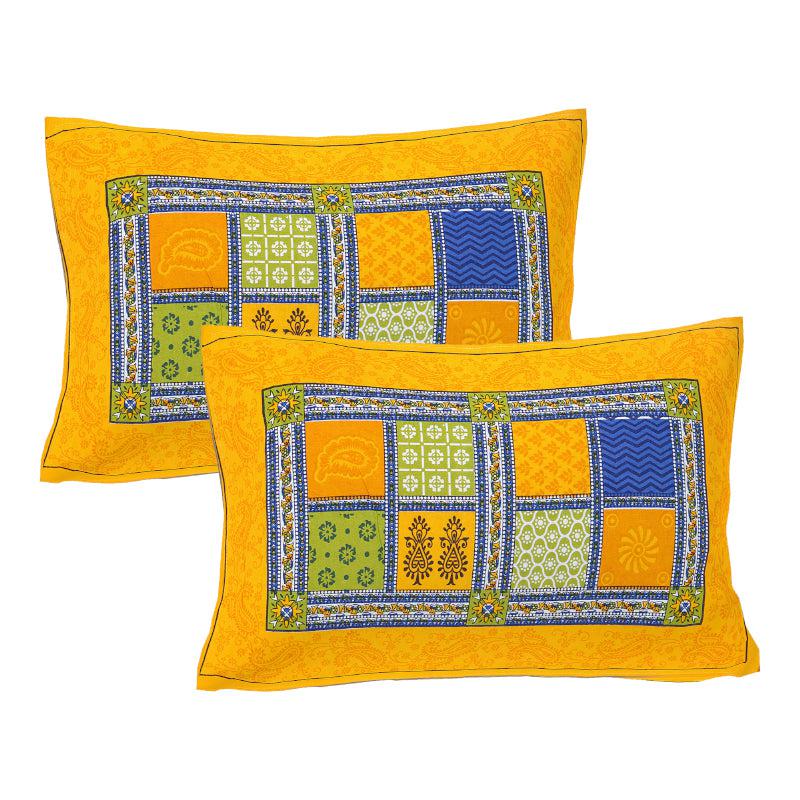 Buy Kian Geomatric Bedsheet - Yellow Bedsheets from Vaaree