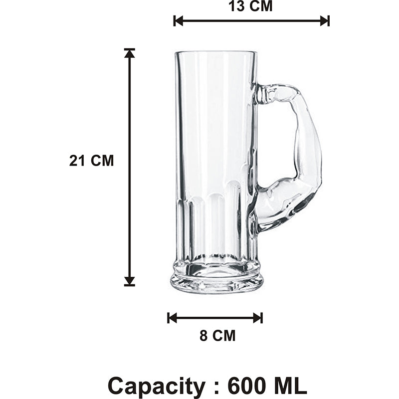 Barware Set - Logam (600 ML) Beer Glass & Snack Plate Combo - Three Piece Set