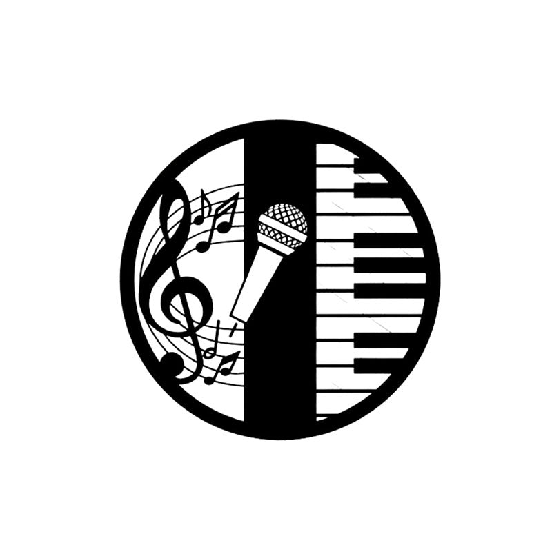 Buy Piano And Mic Black Wall Art Wall Accents from Vaaree