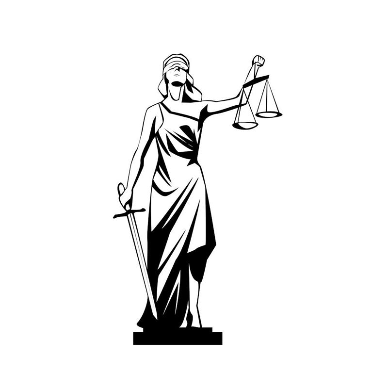 Wall Accents - Lady Justice Court Of Law Black Wall Art