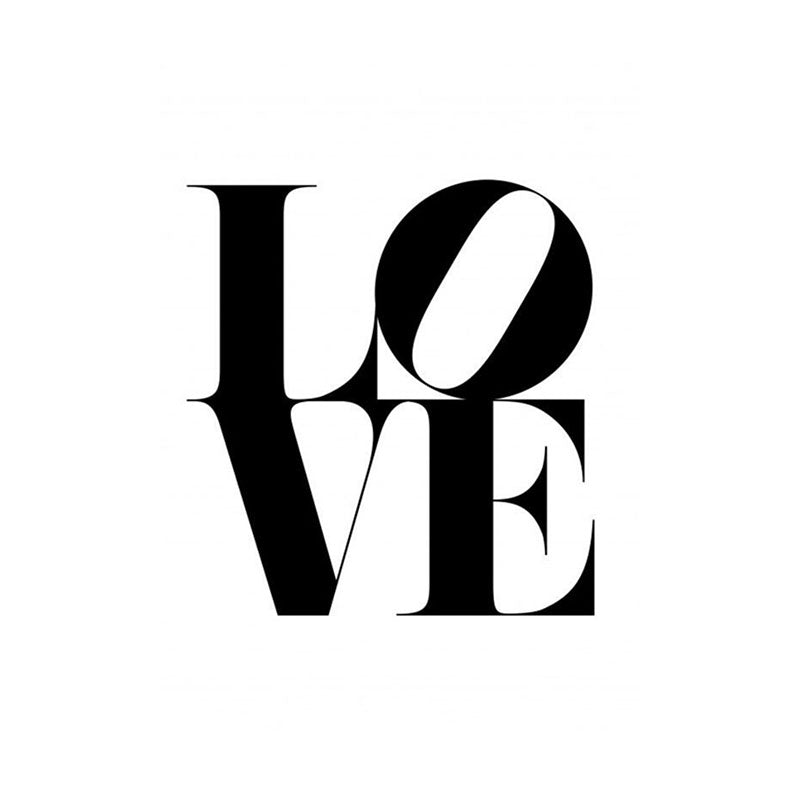 Wall Accents - Love Typography Black Wall Art