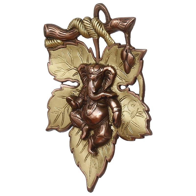 Buy Balganesha Decorative Religious Wall Accent - Gold Wall Accents from Vaaree