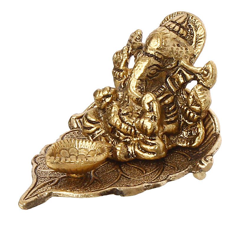 Buy Vinayaka Leaf Diya - Gold Idols & Sets from Vaaree