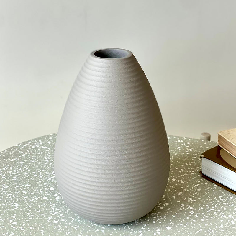 Buy Phiona Drop Vase - Light Grey Vase from Vaaree