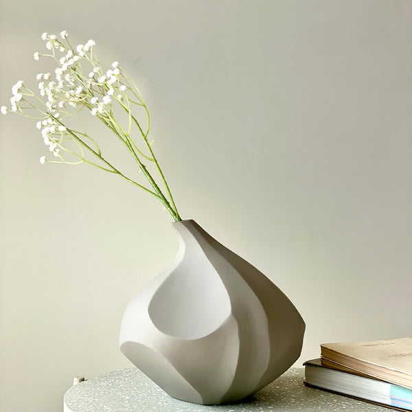 Buy Aliphi Abstract Vase - Light Grey Vase from Vaaree