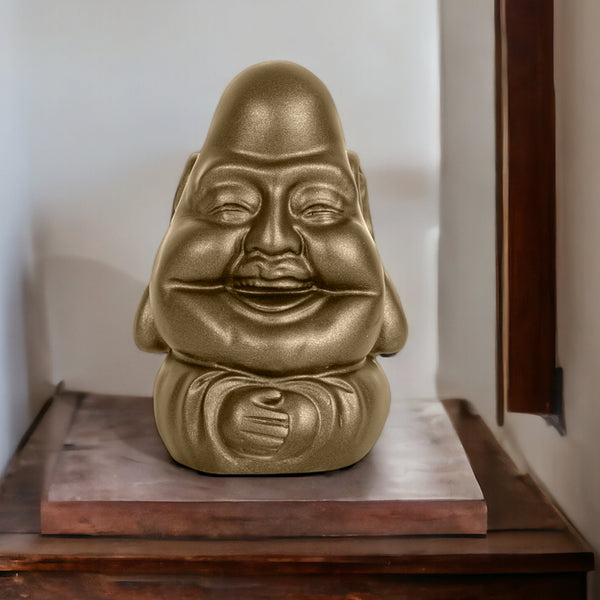 Buy Osha Mini Smiling Buddha Showpiece - Bronze Showpiece from Vaaree