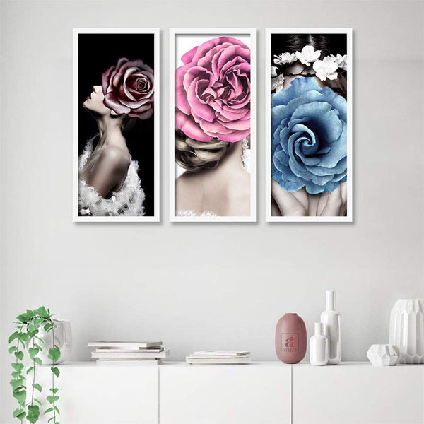 Wall Art & Paintings - Rose Lush Wall Painting - Set Of Three