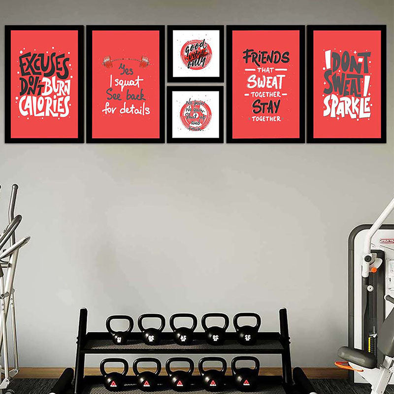 Wall Art & Paintings - Workout Motivation Wall Art - Set Of Six