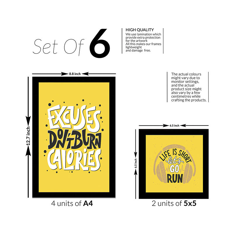 Wall Art & Paintings - No Excuse Wall Art - Set Of Six