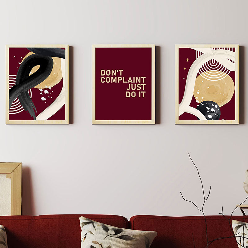 Wall Art & Paintings - Dont Complain Just Do It Abtract Wall Art - Set Of Three