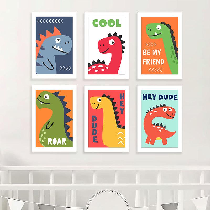 Buy Cool Dino Wall Art - Set Of Six Wall Art & Paintings from Vaaree