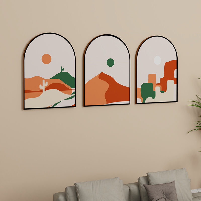 Wall Art & Paintings - Sun Blaze Wall Painting - Set Of Three