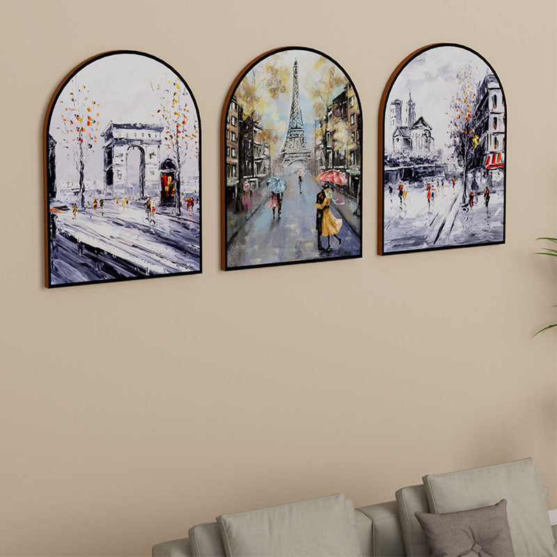 Wall Art & Paintings - Paris Streets Wall Painting - Set Of Three