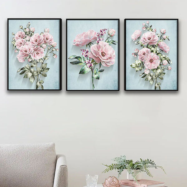 Wall Art & Paintings - Rosa Realm Wall Painting - Set Of Three