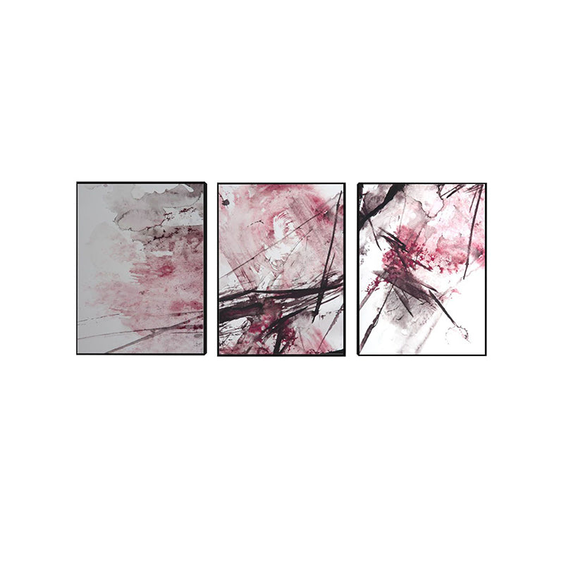 Wall Art & Paintings - Glima Splash Wall Painting (Pink) - Set Of Three