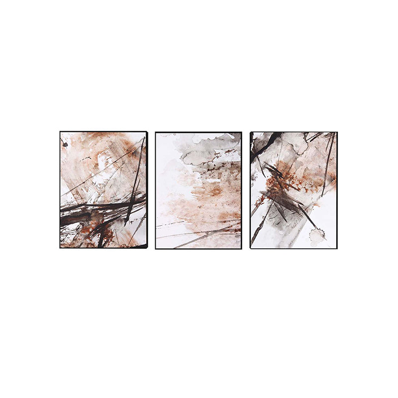 Wall Art & Paintings - Glima Splash Wall Painting (Brown) - Set Of Three