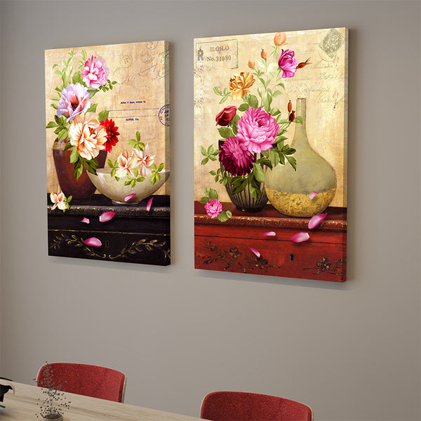 Wall Art & Paintings - Bloom Bathe Wall Painting - Set Of Two