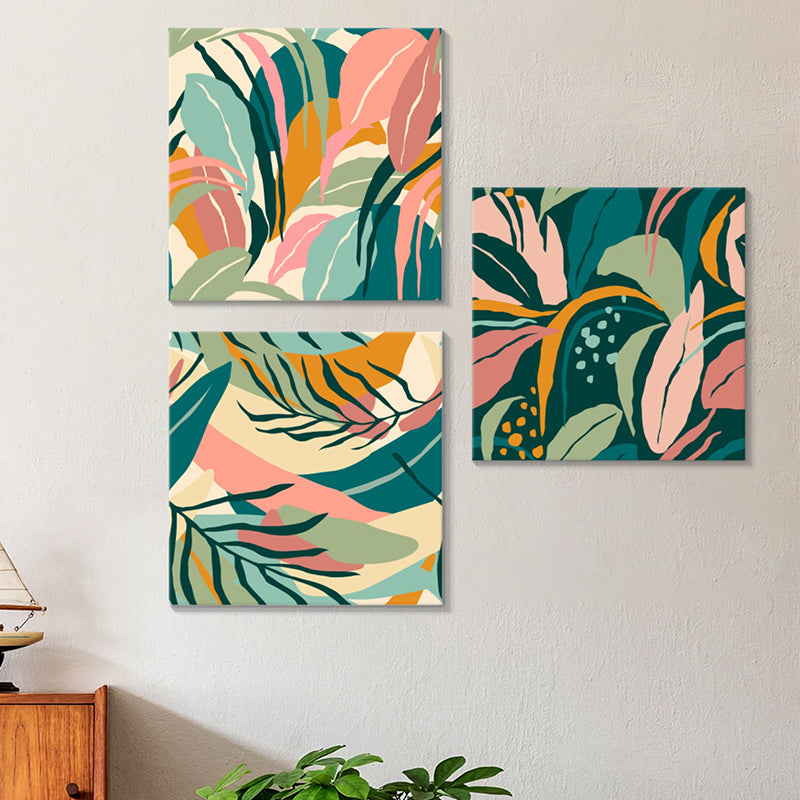 Wall Art & Paintings - Pastel Jungle Wall Painting - Set Of Three